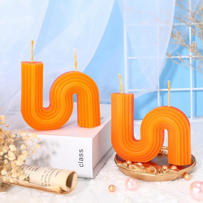 Tondiamo 2 Pcs Aesthetic Candles Twist Shaped Aesthetic Candles Cool S Shape - Image 6