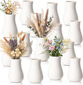 Tioncy 15 Pack White Ceramic Bud Vases Bulk Boho Small Flower Vase White by Tioncy