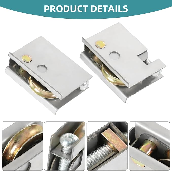 Sliding Patio Door Rollers, 1-1/2" Steel Ball Bearing, Edge Adjustable - Image 2