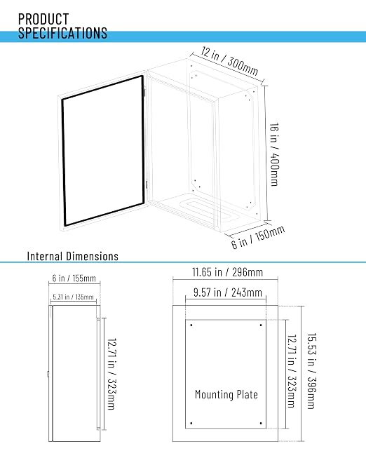 Waterproof Electrical Enclosure 16 x 12 x 6, Outdoor Electrical Box Weatherproof - Image 2
