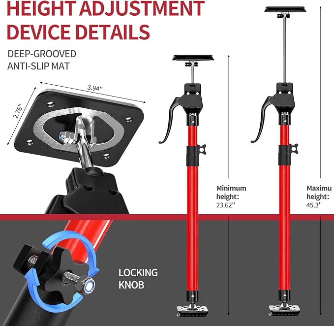 Cabinet Jacks for Installing Cabinets, 23.6'' to 45.3'' Adjustable Support Pole - Image 2