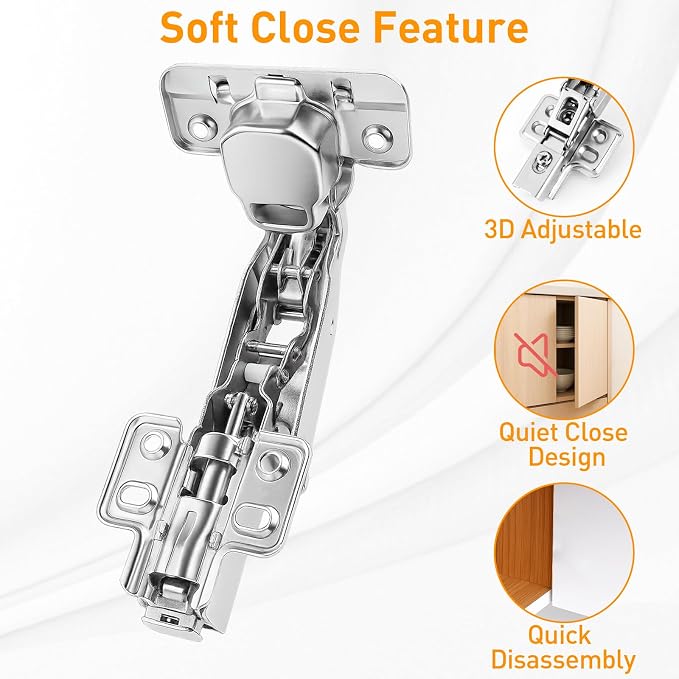 175 Degree Hinges Frameless Cabinet Doors Hinges 48mm Concealed Hydraulic - Image 7