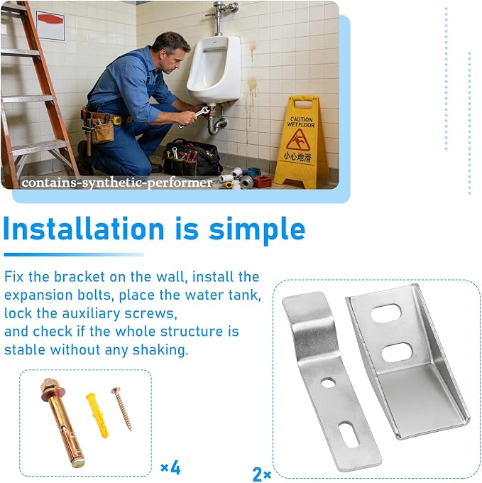 2 Set Urinal Ssink Wall Mounting Bracket Kit - Image 6