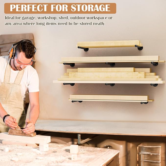 Pipe Shelf Bracket Set of 10 Floating Shelving Bracket 12 Inch | Heavy Duty - Image 4