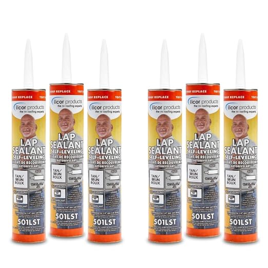 Dicor 501LST Self-Leveling Lap Sealant – Tan RV Roof Caulk – 6 Pack – Leak by Unknown