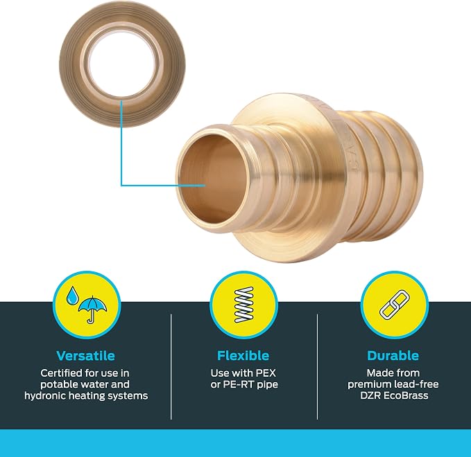 SharkBite 3/4 Inch x 1 Inch Crimp Reducing Coupling, Brass Plumbing Fitting - Image 3