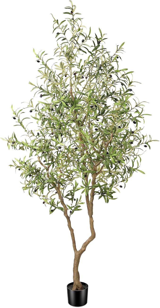 FEELEAD 8ft Faux Olive Tree by Home