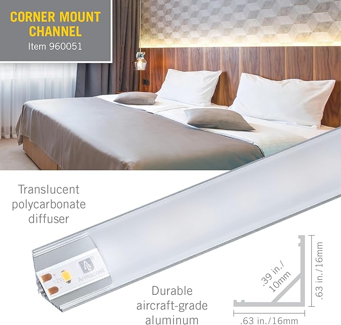 Armacost Lighting LED Tape Light Mounting Channel, Corner Mount - Image 3