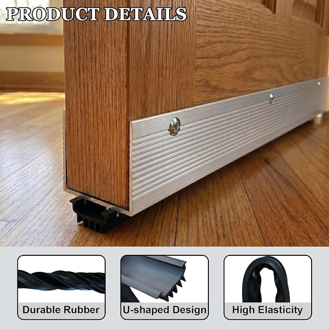 U Shaped Door Bottom Sweep, Storm Under Door Sweeps Insert Strip - Image 3