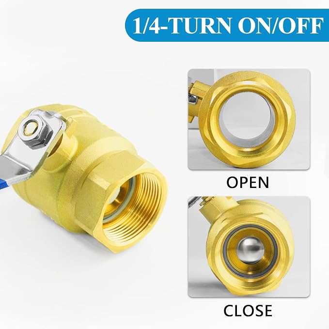 WiseWater 3/4" NPT Full Port Brass Ball Valve, UPC Certified, 600 WOG, Plumbing - Image 5