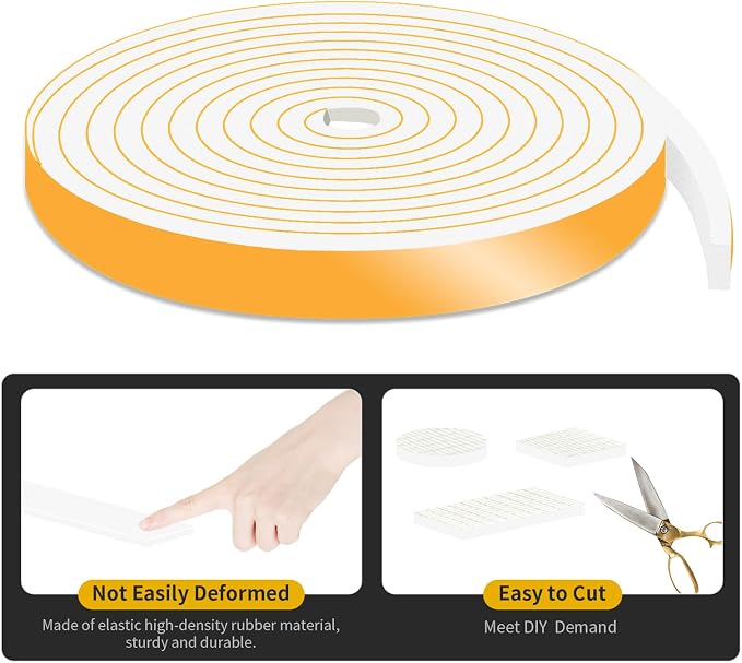Weather Stripping, High Density CR, Strong Adhesive, 1/2 in x 1/4 in x 13Ft | - Image 3