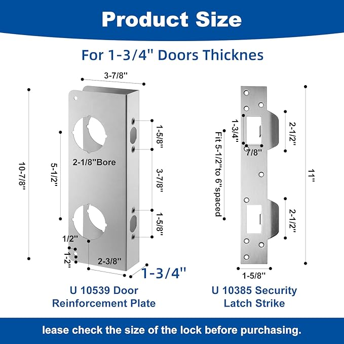 U 10539 Door Reinforcement Plate & U10385 Strike - Image 2