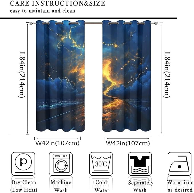 Nature Tornado Lightning Blackout Curtains - Image 2