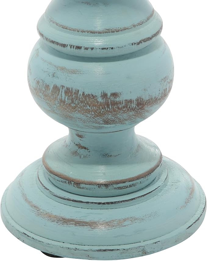 Deco 79 Mango Wood Decorative Candle Holder Distressed Turned Pillar Candle - Image 4
