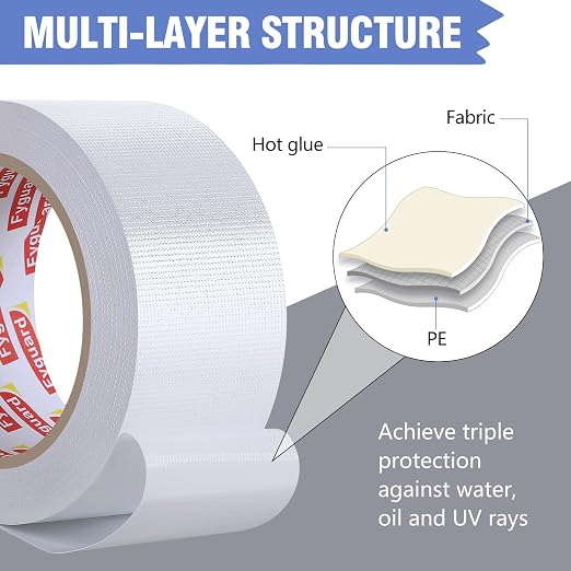 3 Pack White Duct Tape 2IN x 60Yd Total Heavy Duty Waterproof Tape | All - Image 3