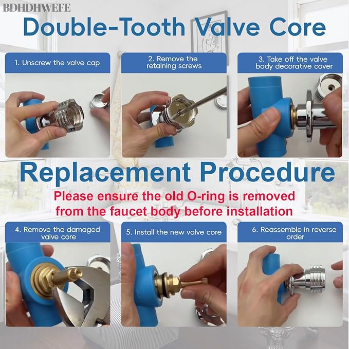 2 Pack 20 Teeth Spline Brass Faucet Cartridges Hot and Cold, 84x12mm（3 - Image 7