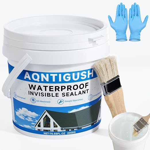 Transparent Waterproof Sealant 70oz, Bonds to roofs, concrete & wood, by Unknown