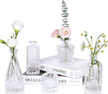 UPBUD Clear Glass Bud Vases Set of 5, Mini Flower Vase by UPBUD
