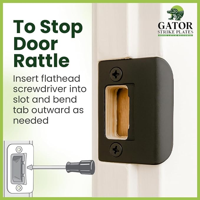 Gator Door Strike Plate 2-1/4" Latch Restorer, Oil Rubbed Bronze, No Chiseling - Image 8