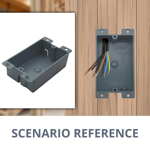 1-Gang PVC Old Work Standard Switch/Outlet Wall Electrical Box Grey Outlet - Image 6