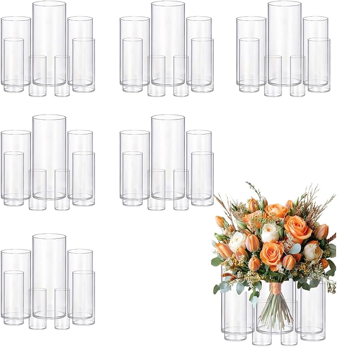 42pcs Glass Vase Cylinder Vases by OGEH