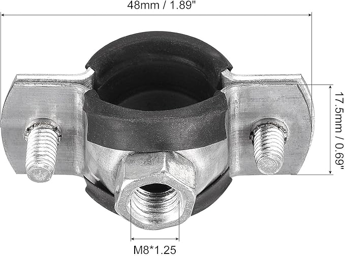 uxcell Adjustable Pipe Bracket Clamp, 3/4" Wall Ceiling Mount Iron Pipe Strap - Image 2