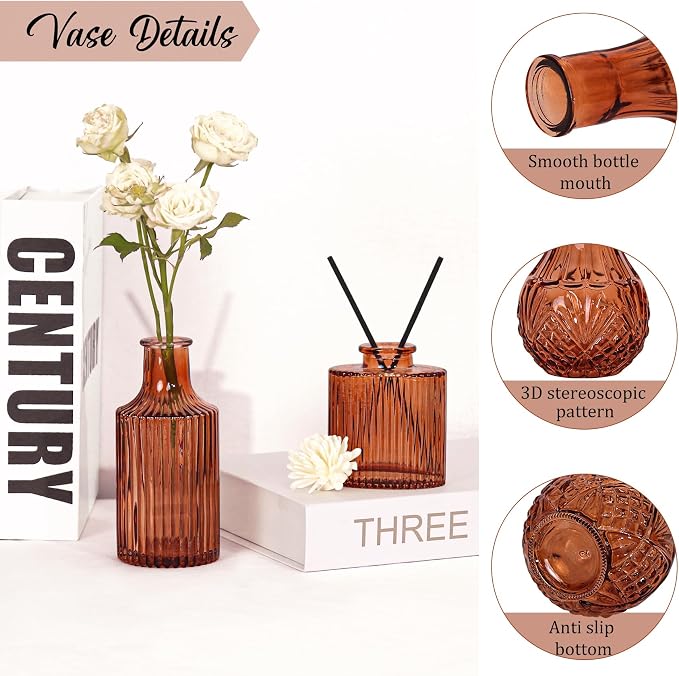 36Pcs Bud Vases Set Small Vintage Glass Bottles Bud Vases in Bulk Multiple - Image 3