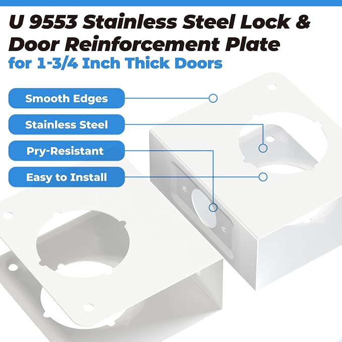 White U 9553 Stainless Steel Lock and Door Reinforcement Plate - Image 5