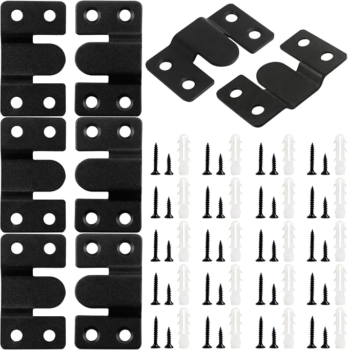 4 Pairs Stainless Steel Flush Mount Bracket Interlocking Headboard Hardware by WORFACE