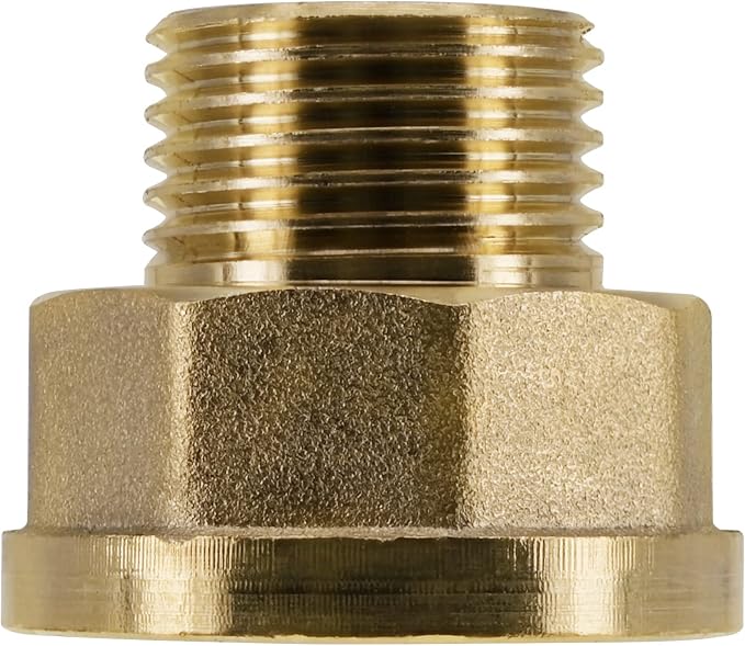 2 Pack Brass Pipe Fittings, 1/2" to 3/4" Pipe Reducer Adapter Coupler, 1/2" NPT - Image 3