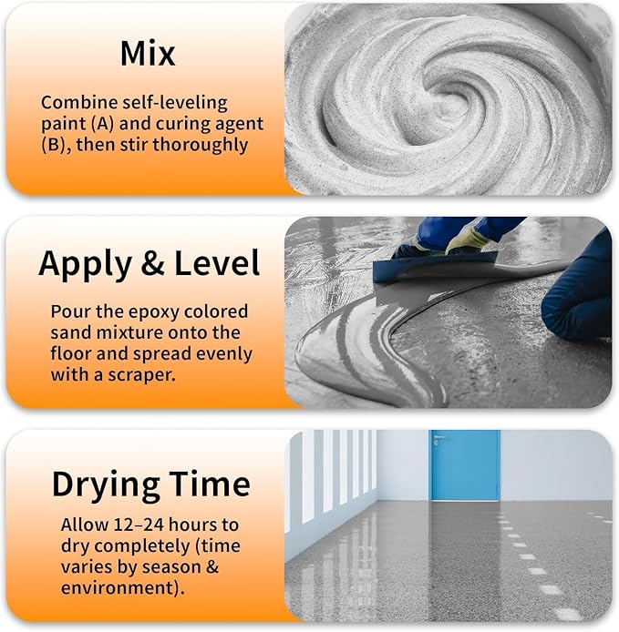 Epoxy Colored Sand Floor Paint, High-Gloss Self-Leveling 35oz, ashy | - Image 4