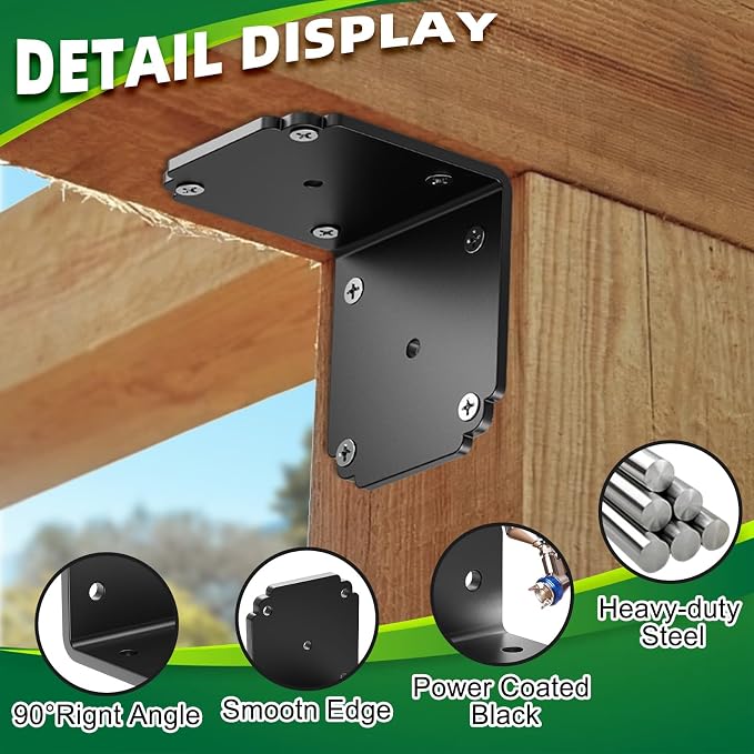 8 PCS 6" x 6" x 5" L Right Angle Bracket, Heavy Duty Corner Brace | - Image 4