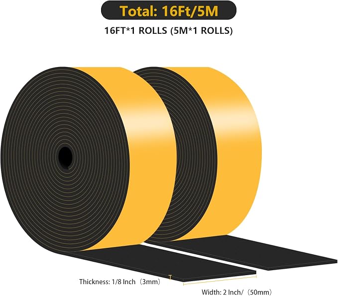 Door Weather Stripping, for Door and Window, 2 in x 1/8 in x 15Ft | Air - Image 4