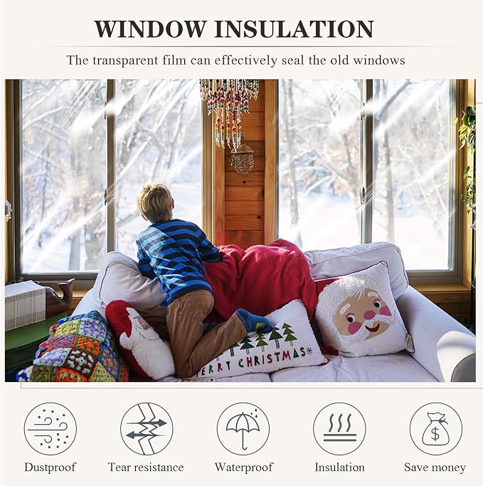 63'' x 118'' Window Insulation Kit, POF Window Sealer, - Image 4