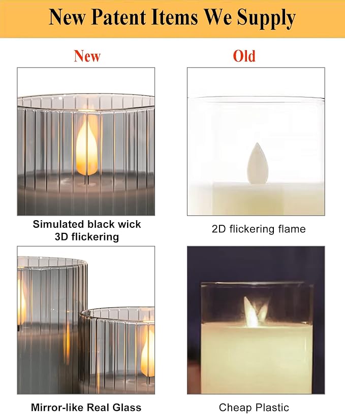 Gray Flickering Flameless Candles - Image 4