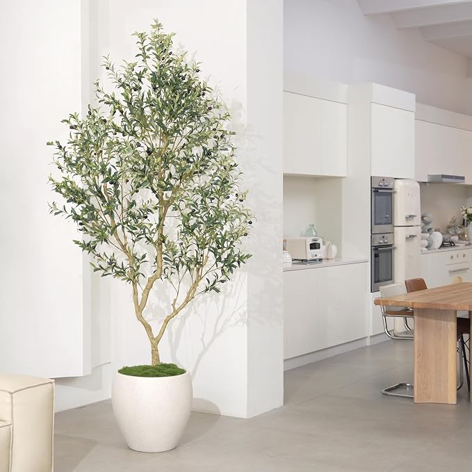 Faux Olive Tree 8ft with Large Olive Branches and Lifelike Olive | Olive Trees - Image 5