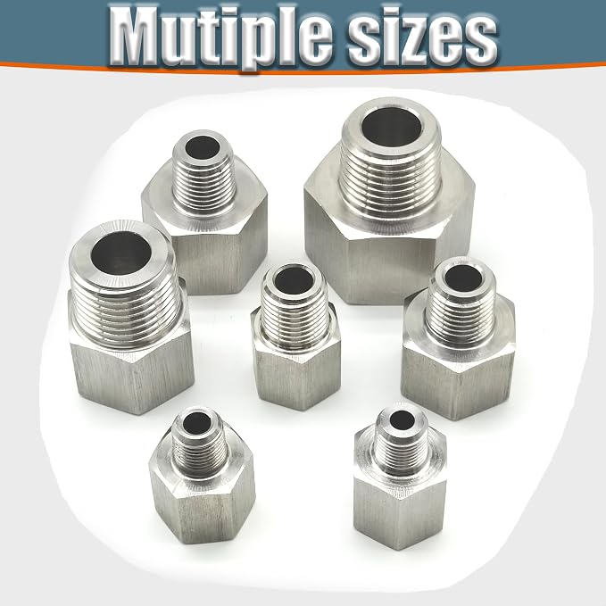 3/4 Inch Female to 1/2 Inch Male Reducer Adapter, 304 Stainless Steel NPT - Image 7
