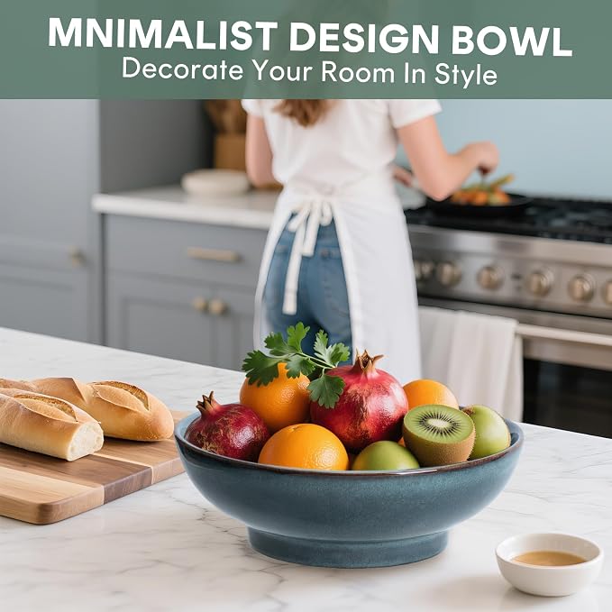 10" Decorative Bowl, Ceramic Fruit Bowl - Image 5