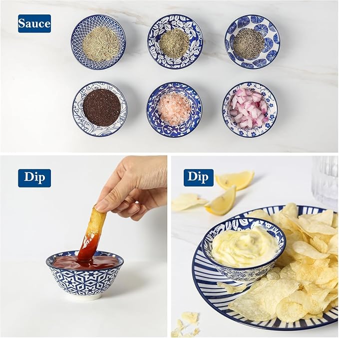 Selamica Ceramic Mini Bowl Set, 4 oz Dipping Bowls - Image 2
