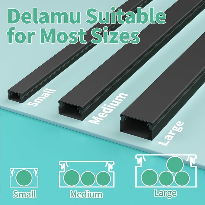 Delamu Cord Hider, 100in Self-Adhesive Cord Cover Kit - Image 6