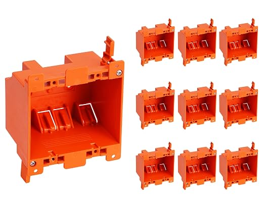 CLOUDY BAY Two Gang Electrical Outlet Box, 25 Cubic Inch Junction Box, Old Work by CLOUDYBAY