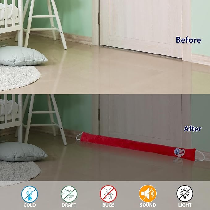 Decorative Weighted Under Door Draft Stopper 36 Inch, Heavy Duty Door Draft - Image 3
