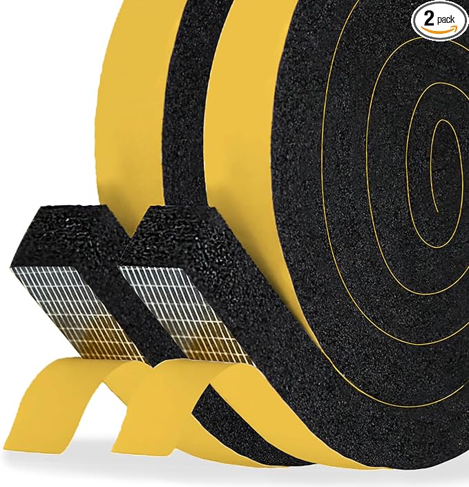 High Density Foam Tape Air Conditioner Window Seal, 1x1 Inch Thick Foam Stripe by DEMEDO