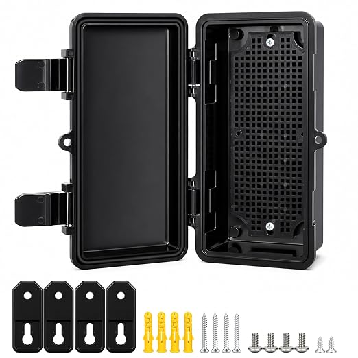 LeMotech Junction Box IP67 Waterproof Electrical Box Outdoor ABS Plastic Hinged by LeMotech