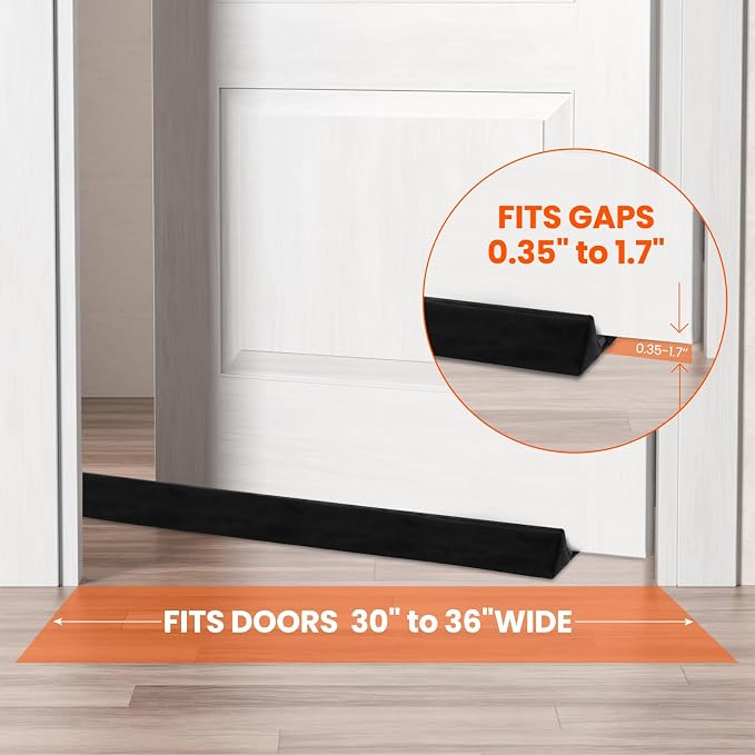 GDHOMM Under Door Draft Stopper Door Gap Filler Adjustable 30"-36" Weather - Image 3