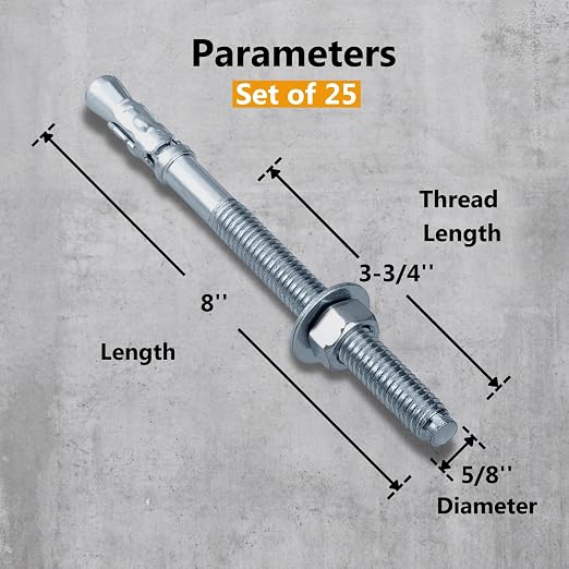 Party Animal 5/8 x 8'' Wedge Anchor, 5/8 Inch Diameter - Image 2