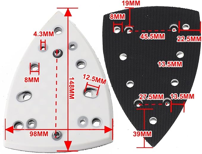 Triangular Sanding Backing Pad 148x98mm - Image 6