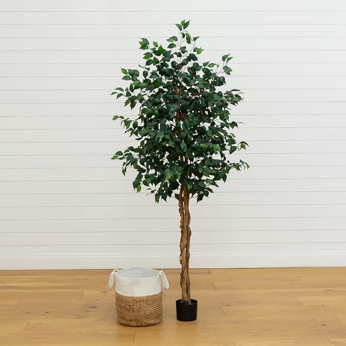 Nearly Natural 6 ft. Triple Trunk Ficus Artificial Tree - Image 7