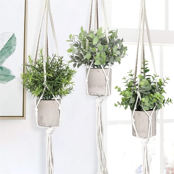 Artificial Plants 3 Pack Mini Fake Plants Fake Hanging Plants Artificial Decor - Image 3