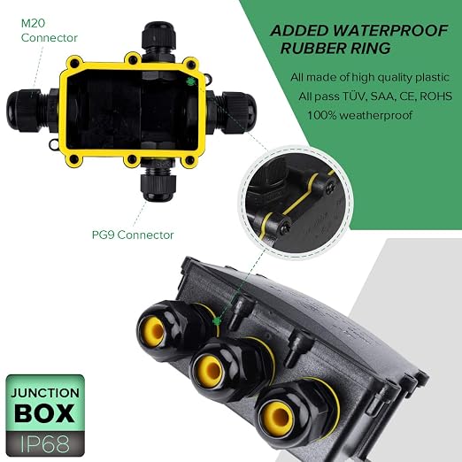 La Vane IP68 Waterproof 4 Way Electrical Junction Box - Image 4